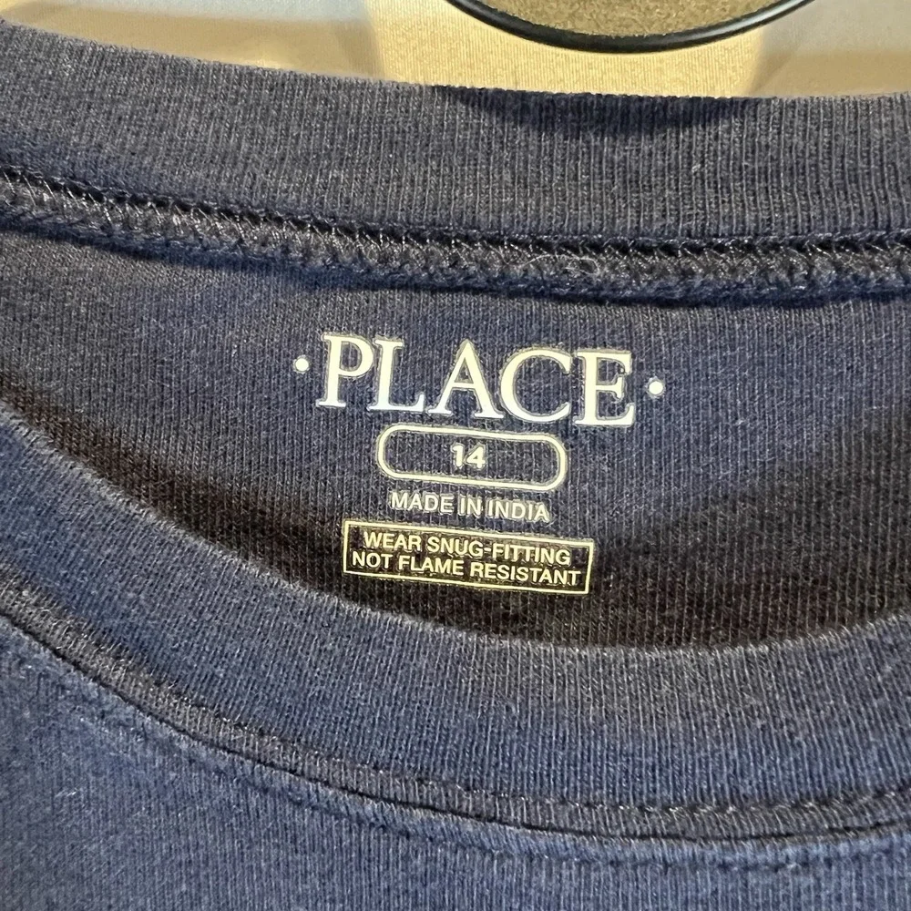 Blue Shirt Children's Place Play for Pizza Tshirt 14‎ Top Gamer Video Game